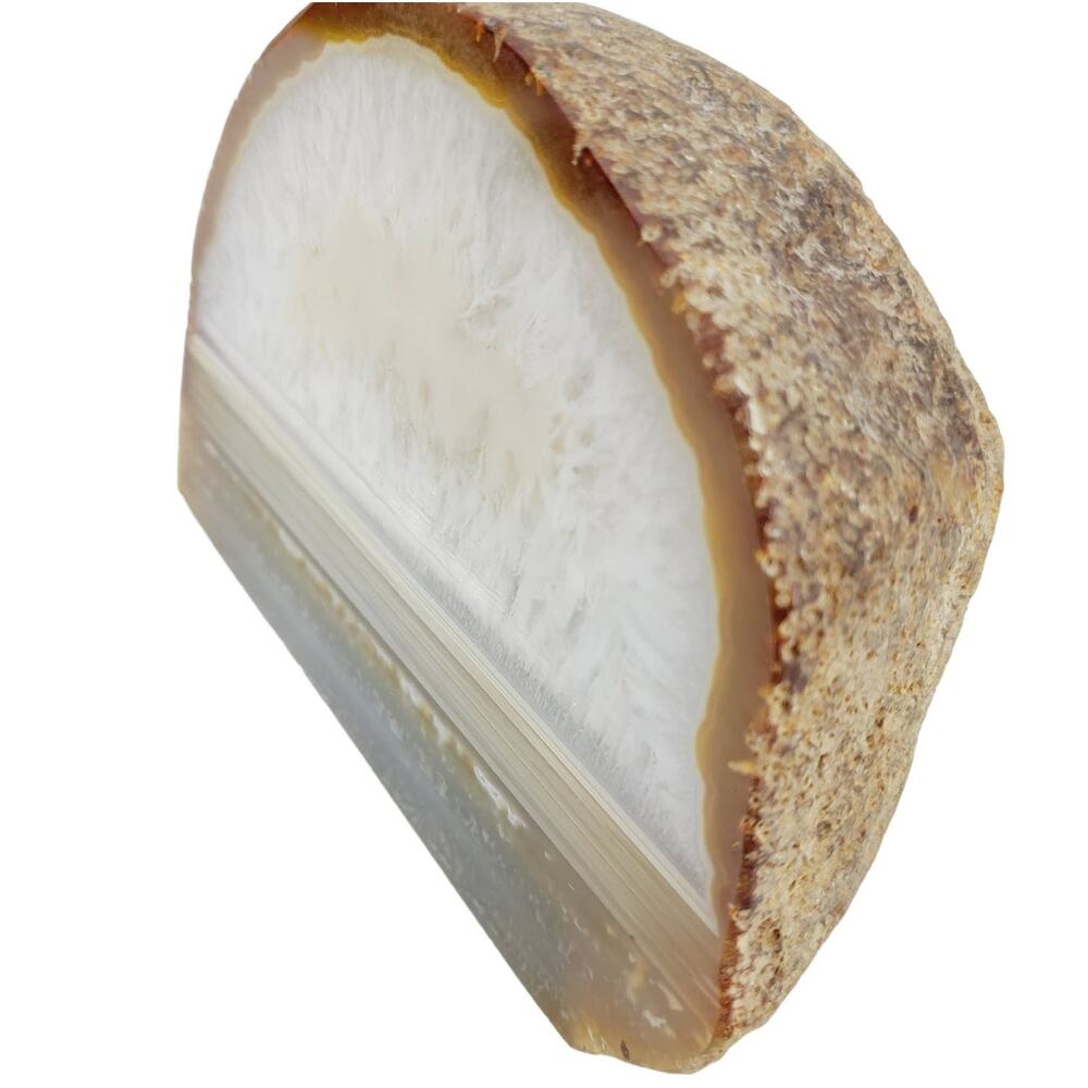 Vintage Natural Agate Specimen Stone Round Desk Paperweight Display Paper Weight